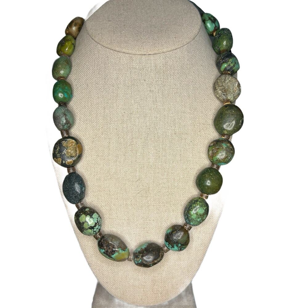 Rough Raw Turquoise Necklace - Picture 1 of 6